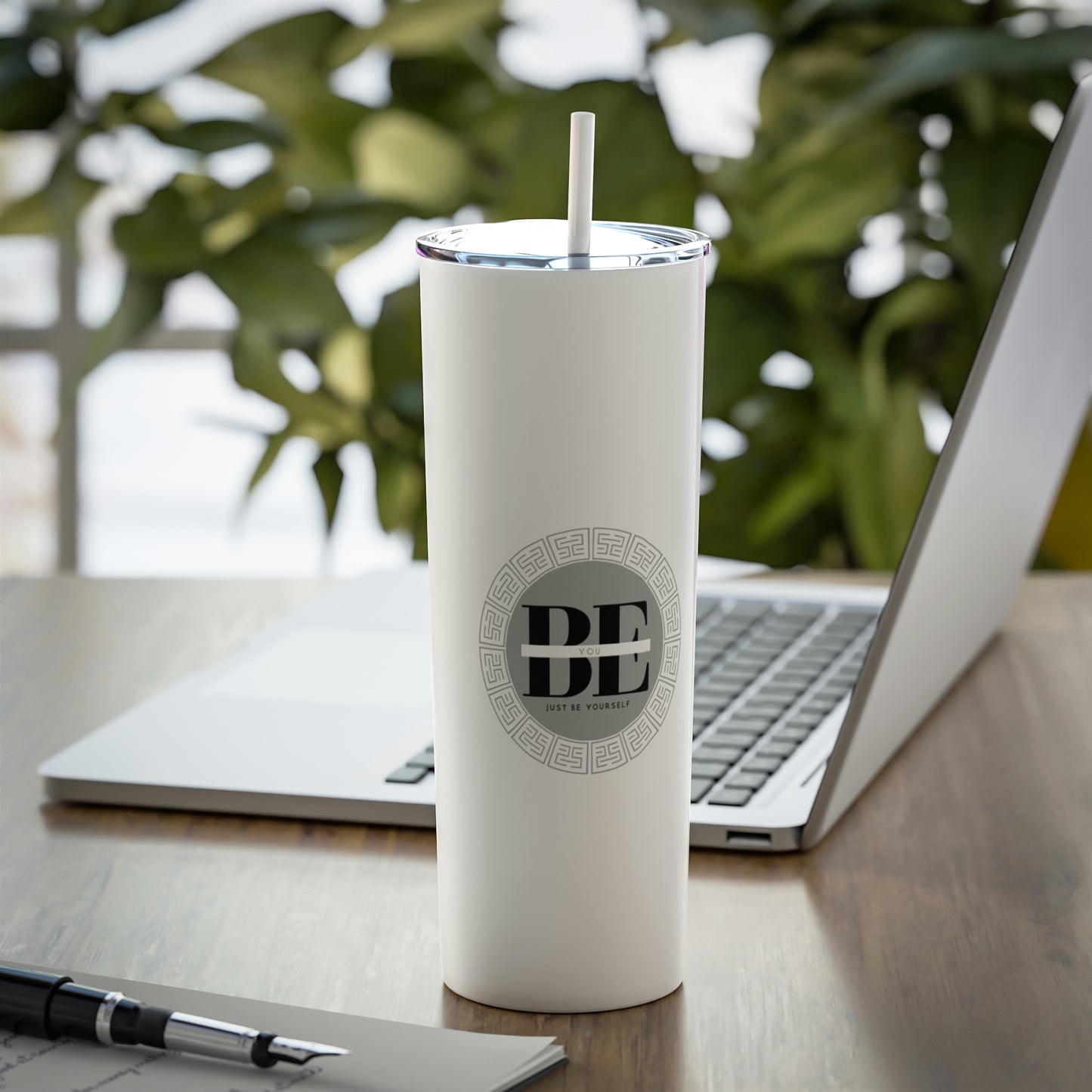 Skinny Steel Tumbler with Straw, 20oz